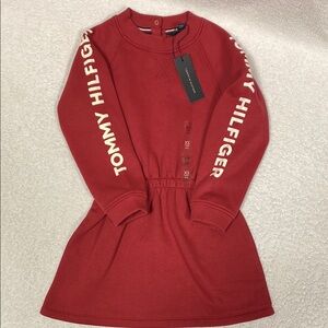 NWT Tommy Hilfiger maroon jersey long sleeve elastic waist dress xs 4/5